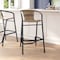 Flash Furniture Lila Commercial Grade Indoor-Outdoor PE Rattan Restaurant Barstool with Black Aluminum Frame and Footrest in Medium Brown SDA-AD632032R-DK-BN-GG - alternate 2